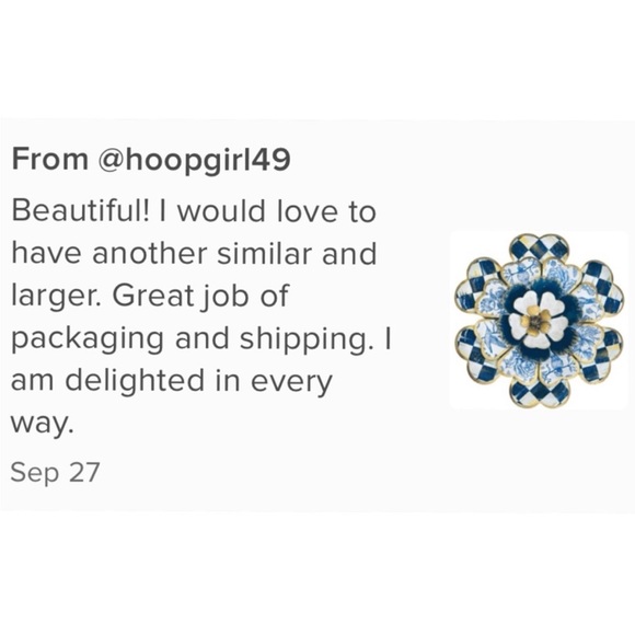 Hand Crafted Metal Flower Wall Decor 13” Courtly Check and Rosy Check - Picture 5 of 9